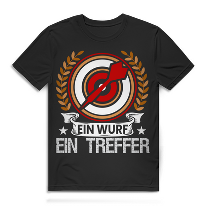 Ein Wurf Ein Treffer Dartspieler Darten Dartscheibe Herren T-Shirt