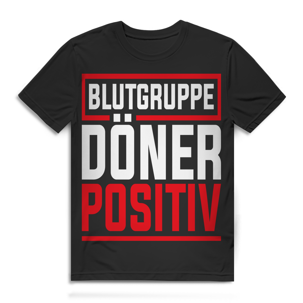 Blutgruppe Döner Positiv Herren T-Shirt Doenerfan Imbiss Kebab