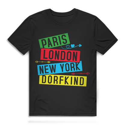 Paris London New York Dorfkind Herren T-Shirt Heimatstolz Bio Baumwolle
