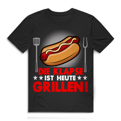 Die Klapse ist heute Grillen Herren T-Shirt Hotdog Bratwurst Grillparty