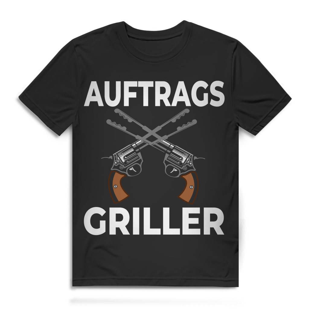 Auftragsgriller Herren T-Shirt BBQ Grillmeister Gartenparty Bio Baumwolle