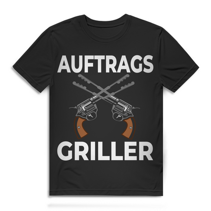 Auftragsgriller Herren T-Shirt BBQ Grillmeister Gartenparty Bio Baumwolle
