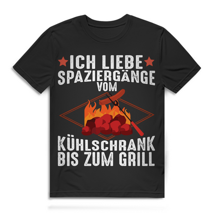 Ich liebe Spaziergänge vom Kühlschrank bis zum Grill Herren T-Shirt