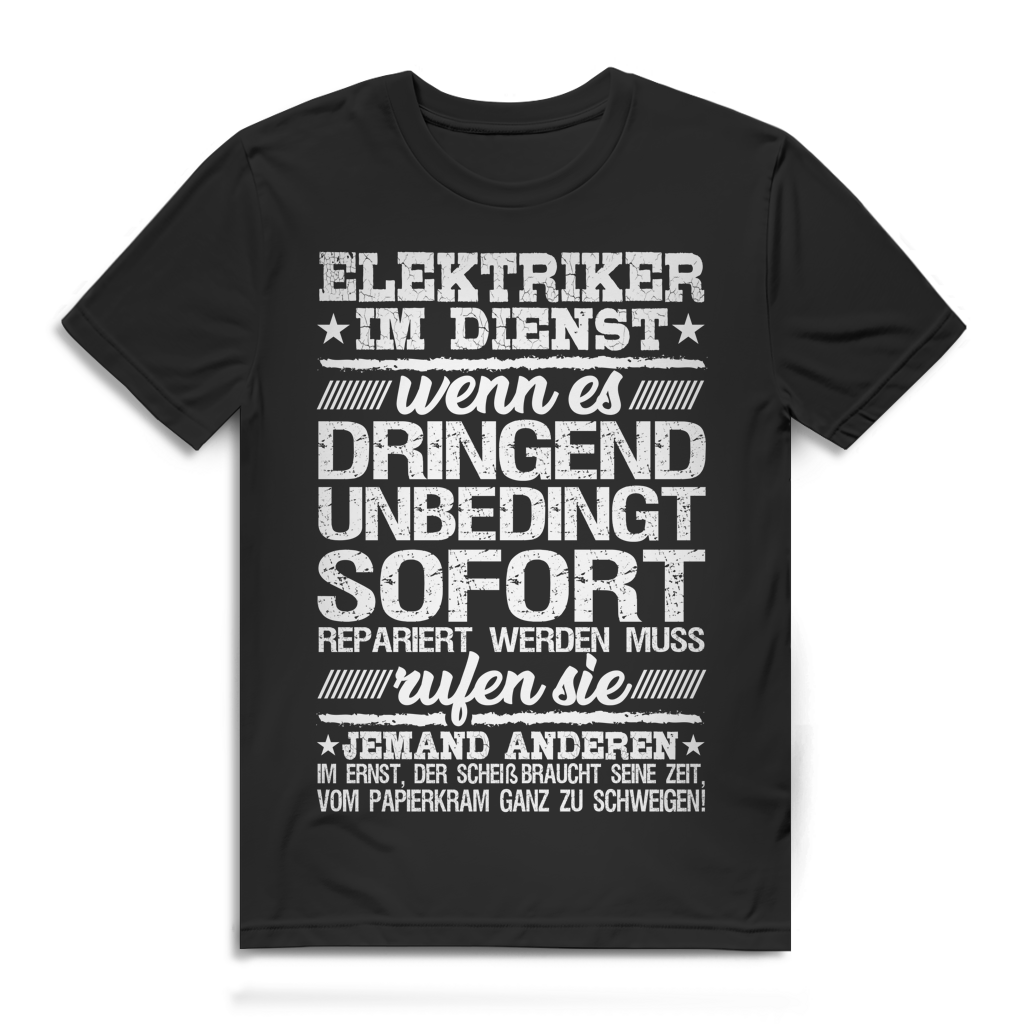 Elektriker im Dienst Herren T-Shirt Black