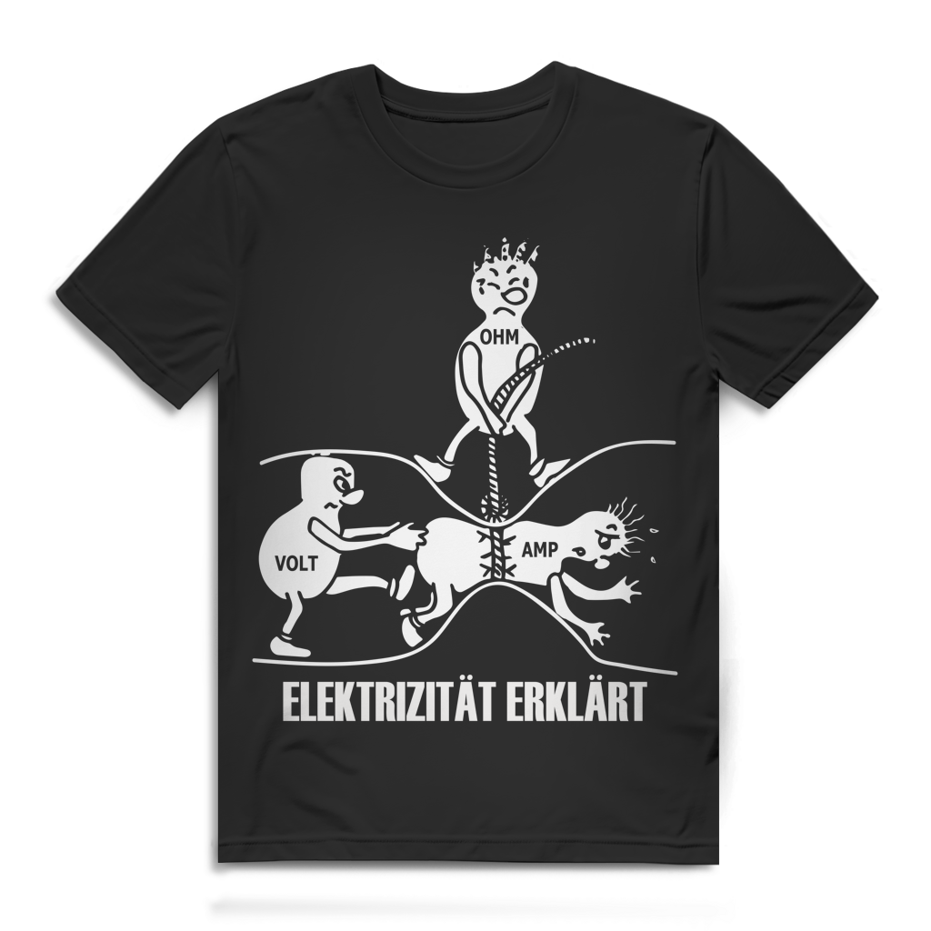 Elektrizität erklärt Volt Ohm Amp Herren T-Shirt Black