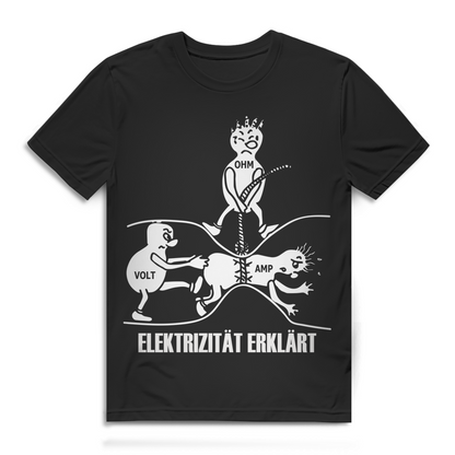 Elektrizität erklärt Volt Ohm Amp Herren T-Shirt