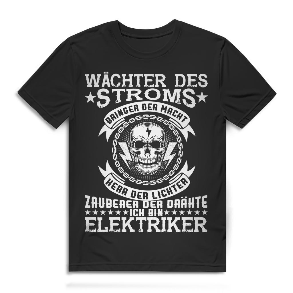 Wächter des Stroms ich bin Elektriker Herren T-Shirt Black