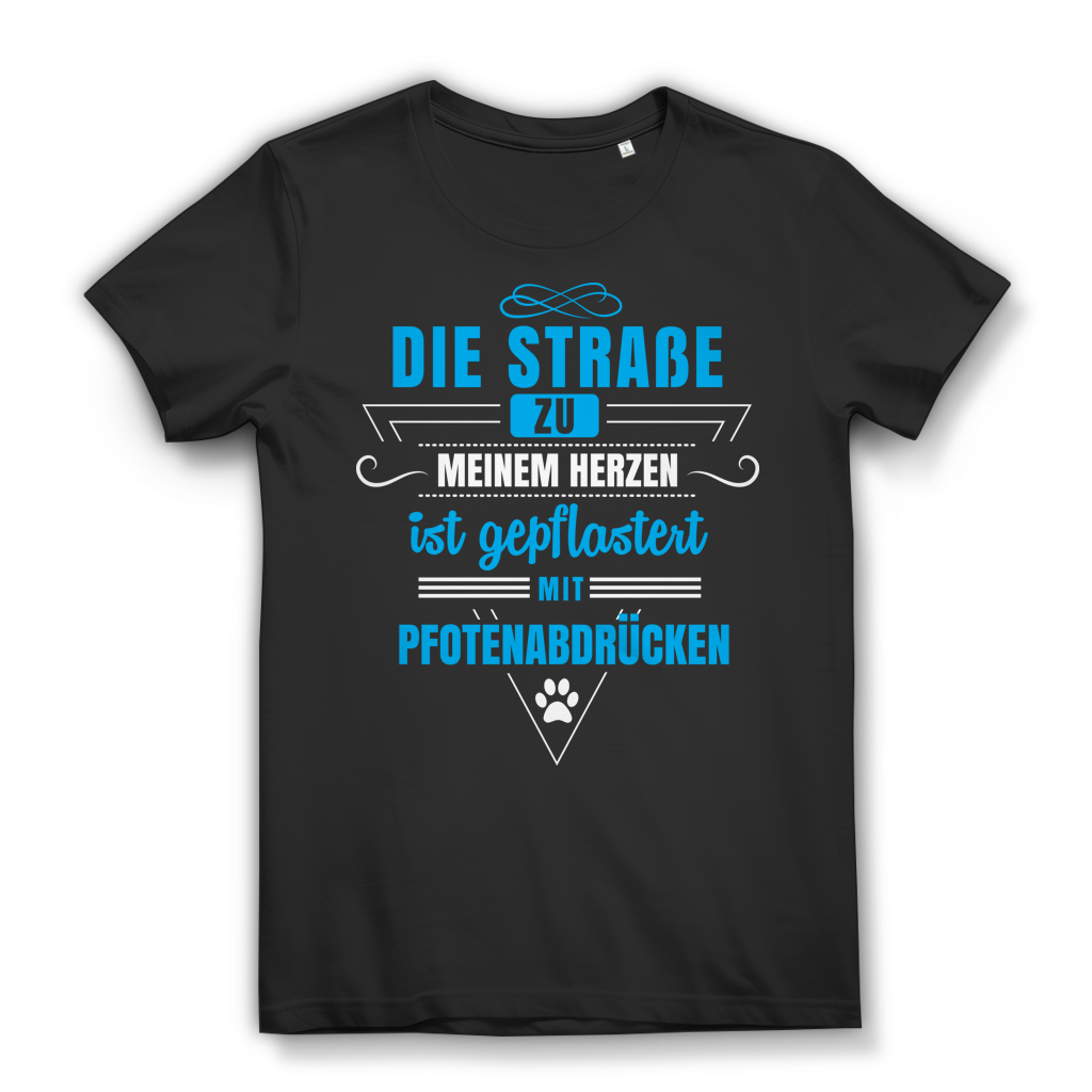 Die Straße zu meinem Herzen mit Pfotenabdrücken Hundehalterin Damen T-Shirt Black