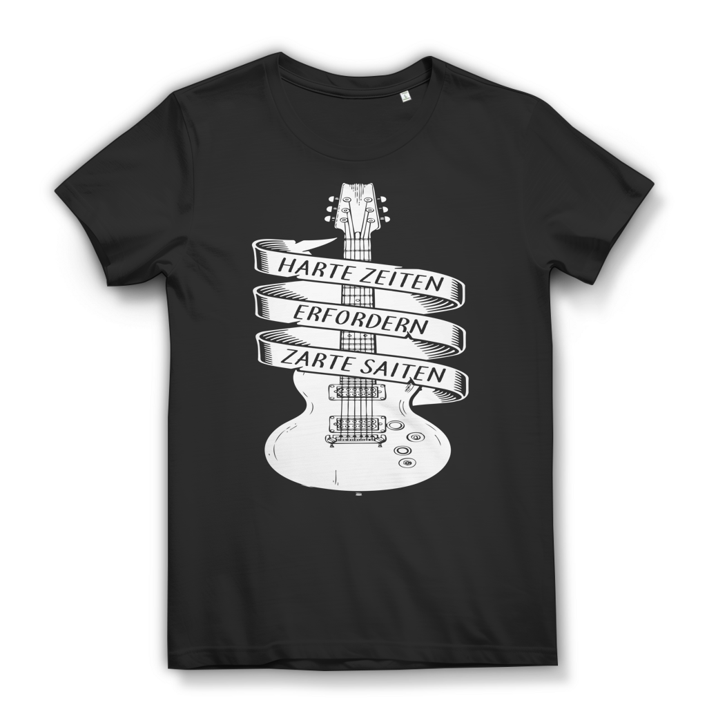 Harte Zeiten erfordern zarte Saiten Gitarren Damen T-Shirt Black