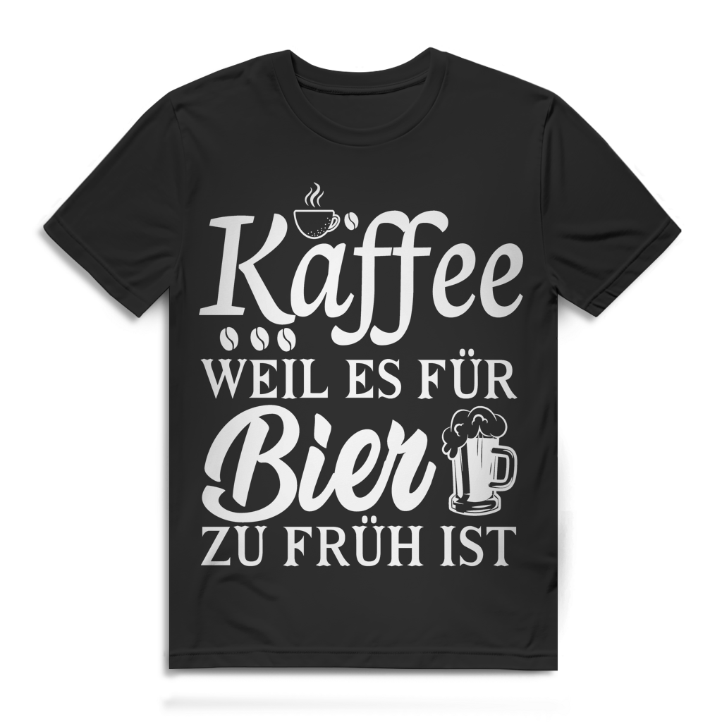 Kaffee weil es für Bier zu früh ist Herren T-Shirt Black