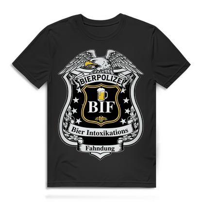 Bierpolizei BIF Bier Intoxikations Fahndung Herren T-Shirt Black