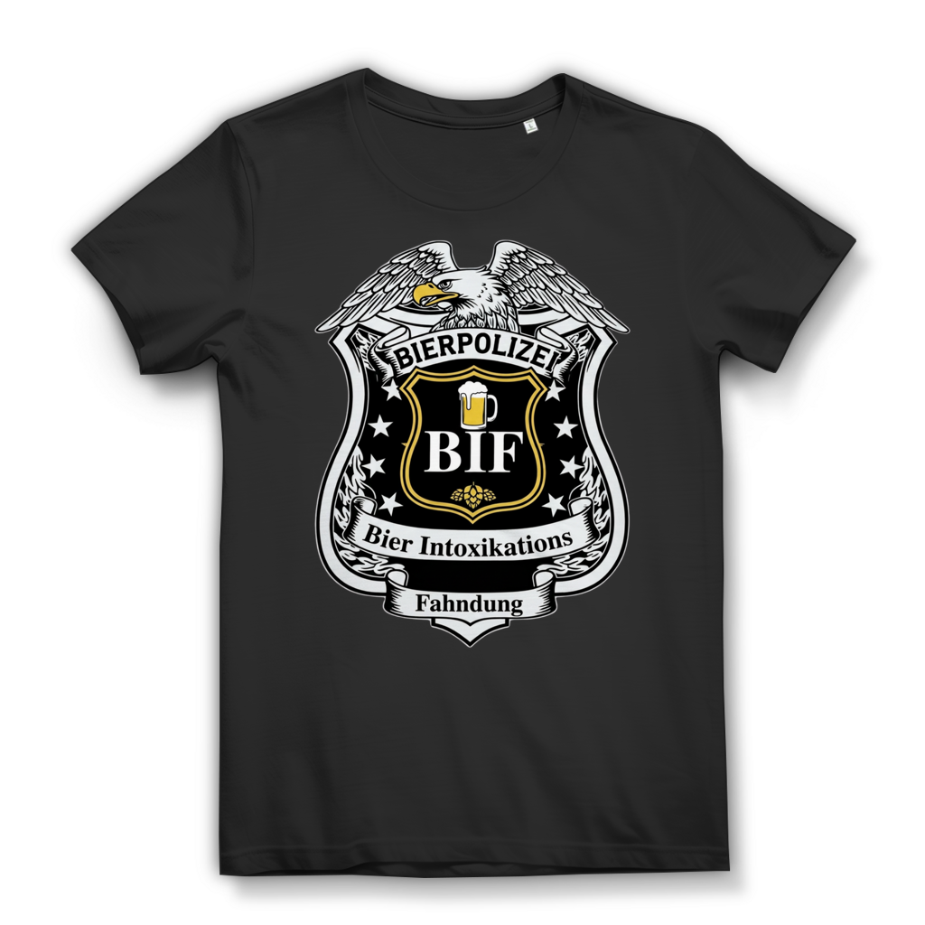 Bierpolizei BIF Bier Intoxikations Fahndung Damen T-Shirt Black