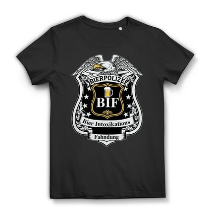 Bierpolizei BIF Bier Intoxikations Fahndung Damen T-Shirt Black