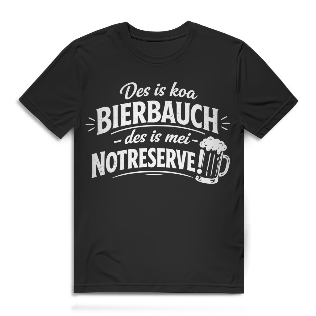 Des is koa Bierbauch des is mei Notreserve Herren T-Shirt Black