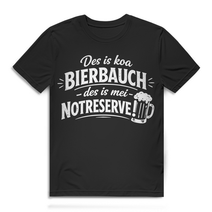 Des is koa Bierbauch des is mei Notreserve Herren T-Shirt Black