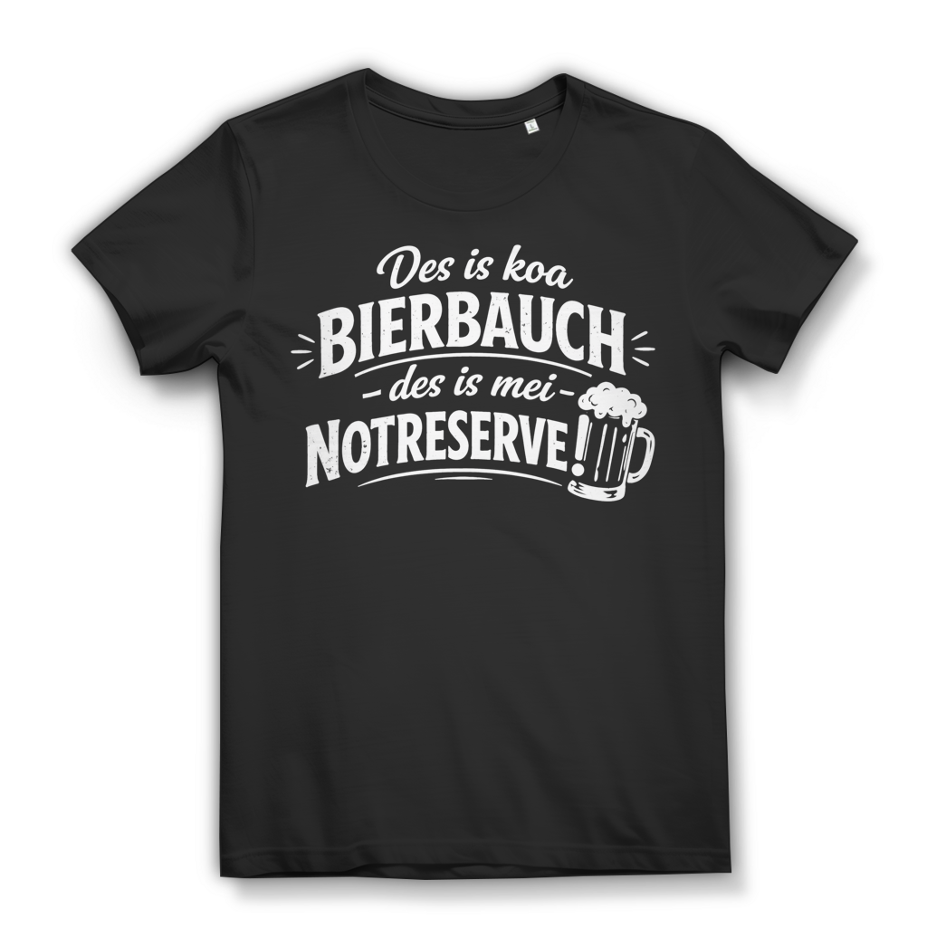 Des is koa Bierbauch des is mei Notreserve Damen T-Shirt Black