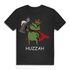 Huzzah Herren T-Shirt Frosch König Bierkrug Motiv Funshirt Black
