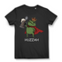 Huzzah Damen T-Shirt Frosch König Bierkrug Motiv Funshirt Black
