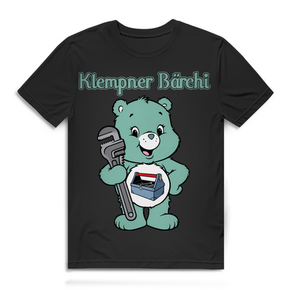 Klempner Bärchi Herren T-Shirt Rohrzange Werkzeug Motiv Funshirt Black