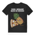 Shhh niemand muss es wissen Herren T-Shirt Pizza Hawaii Funshirt Black