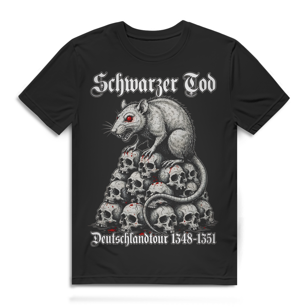 Schwarzer Tod Deutschlandtour Herren T-Shirt Ratte Totenköpfe Black