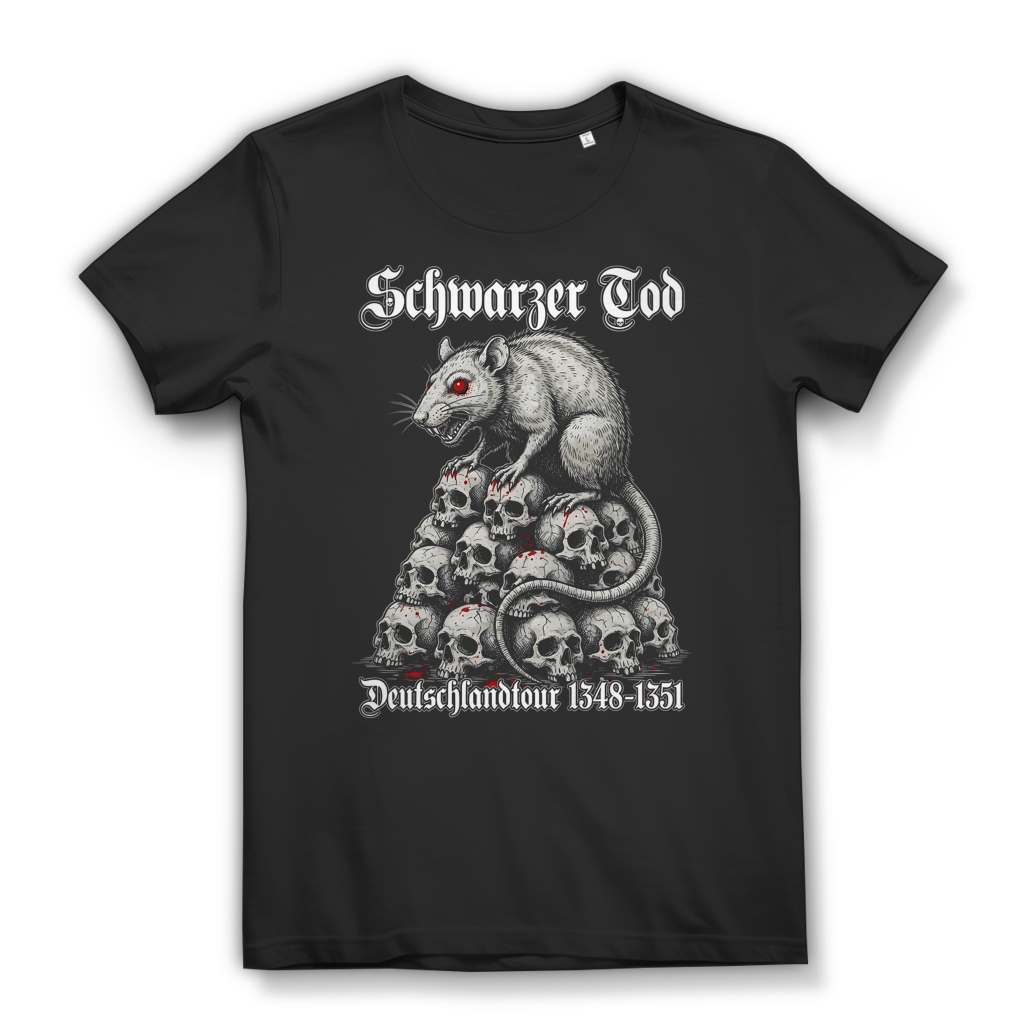 Schwarzer Tod Deutschlandtour Damen T-Shirt Ratte Totenköpfe Black