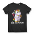 Süß aber Psycho Damen T-Shirt Einhorn Axt Motiv Funshirt Black