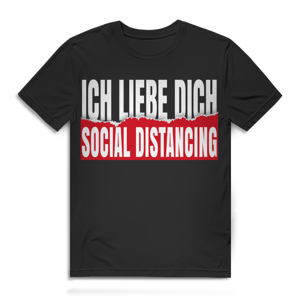 Ich liebe dich Social Distancing Herren T-Shirt Black