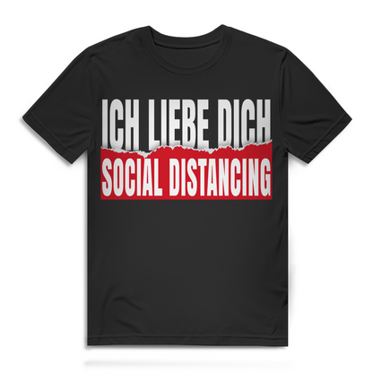 Ich liebe dich Social Distancing Herren T-Shirt Black