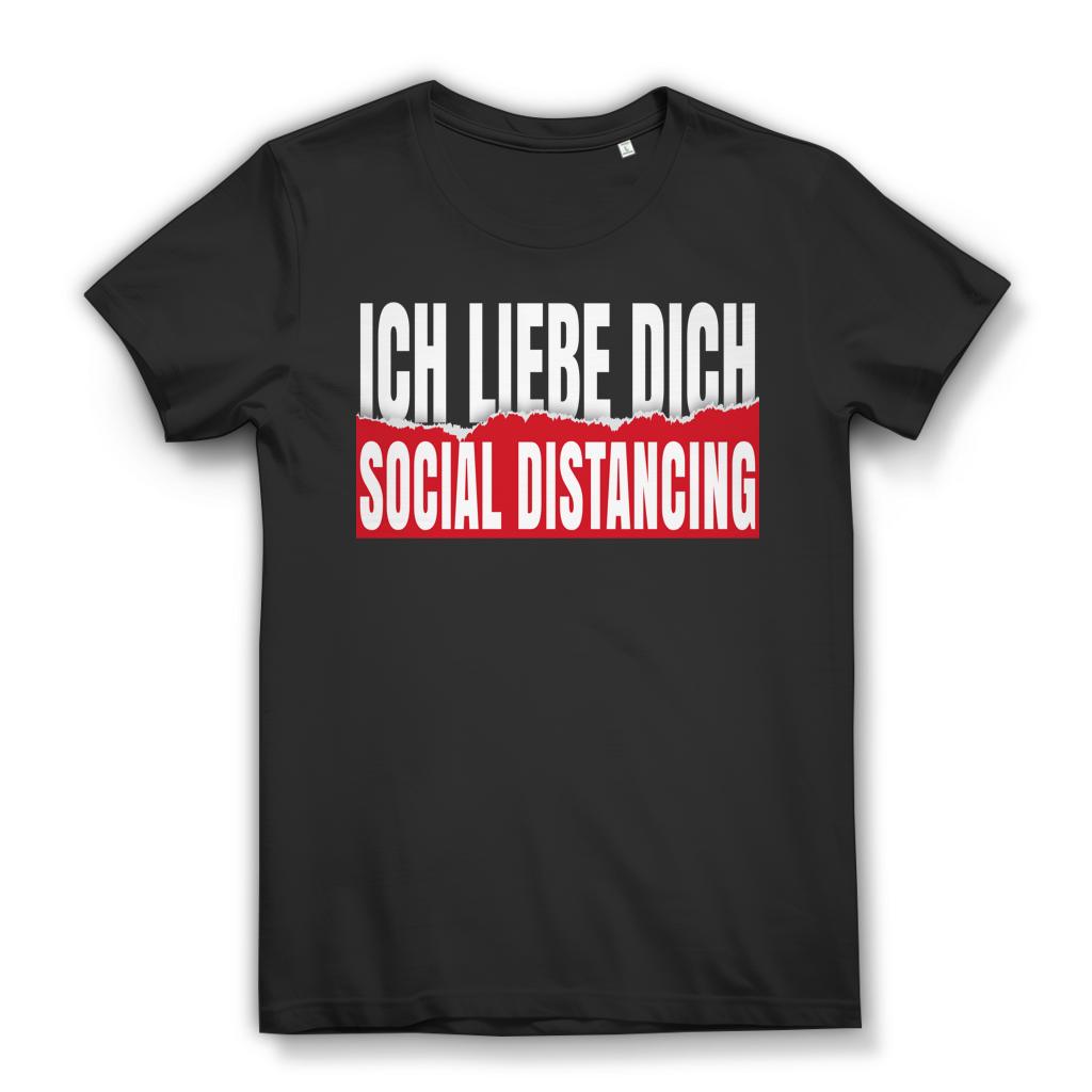 Ich liebe dich Social Distancing Damen T-Shirt Black