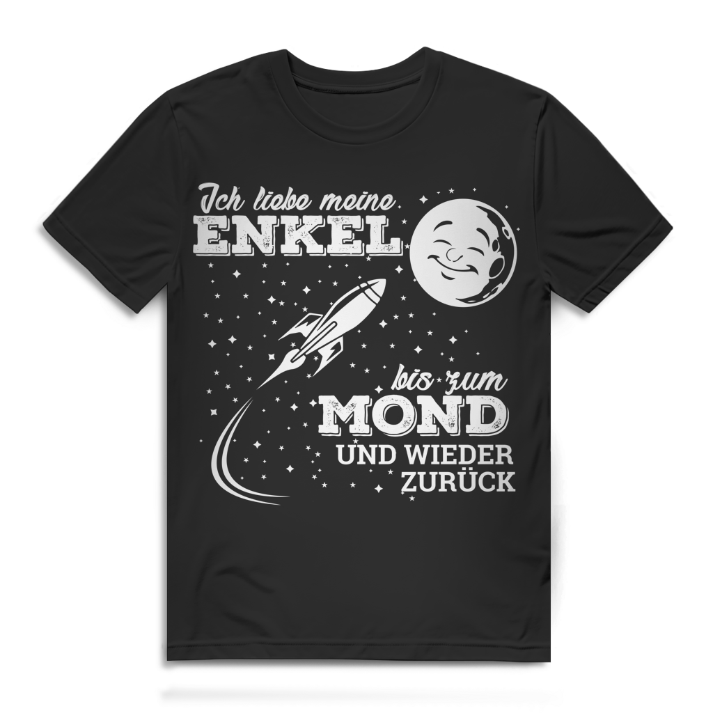 Ich liebe meine Enkel bis zum Mond und wieder zurück Herren T-Shirt Black