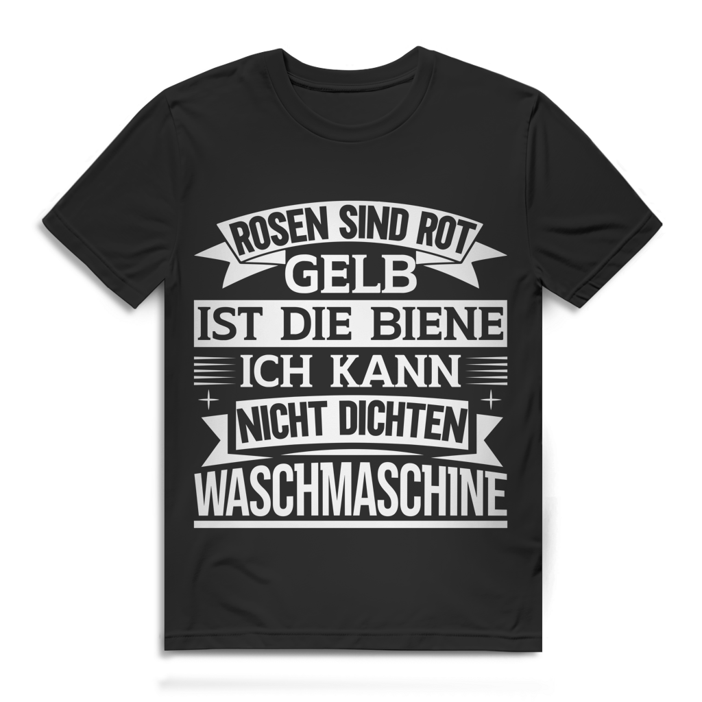 Rosen sind rot gelb ist die Biene Waschmaschine Herren T-Shirt Black