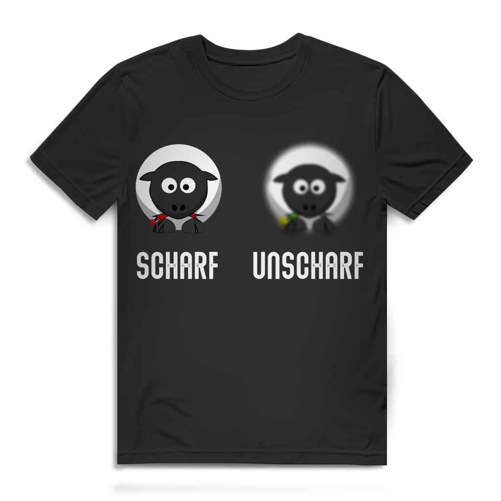 Scharf Unscharf Schaf Herren T-Shirt Black
