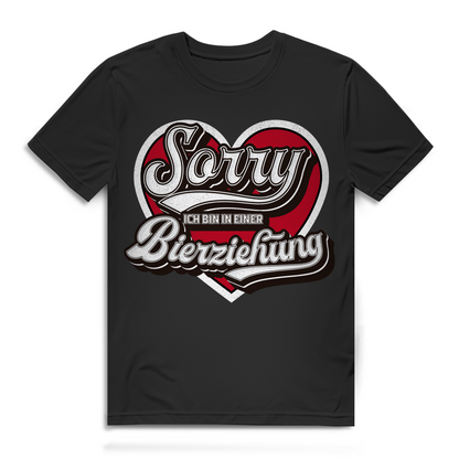 Sorry ich bin in einer Bierziehung Herren T-Shirt Bier Herz Funshirt Black