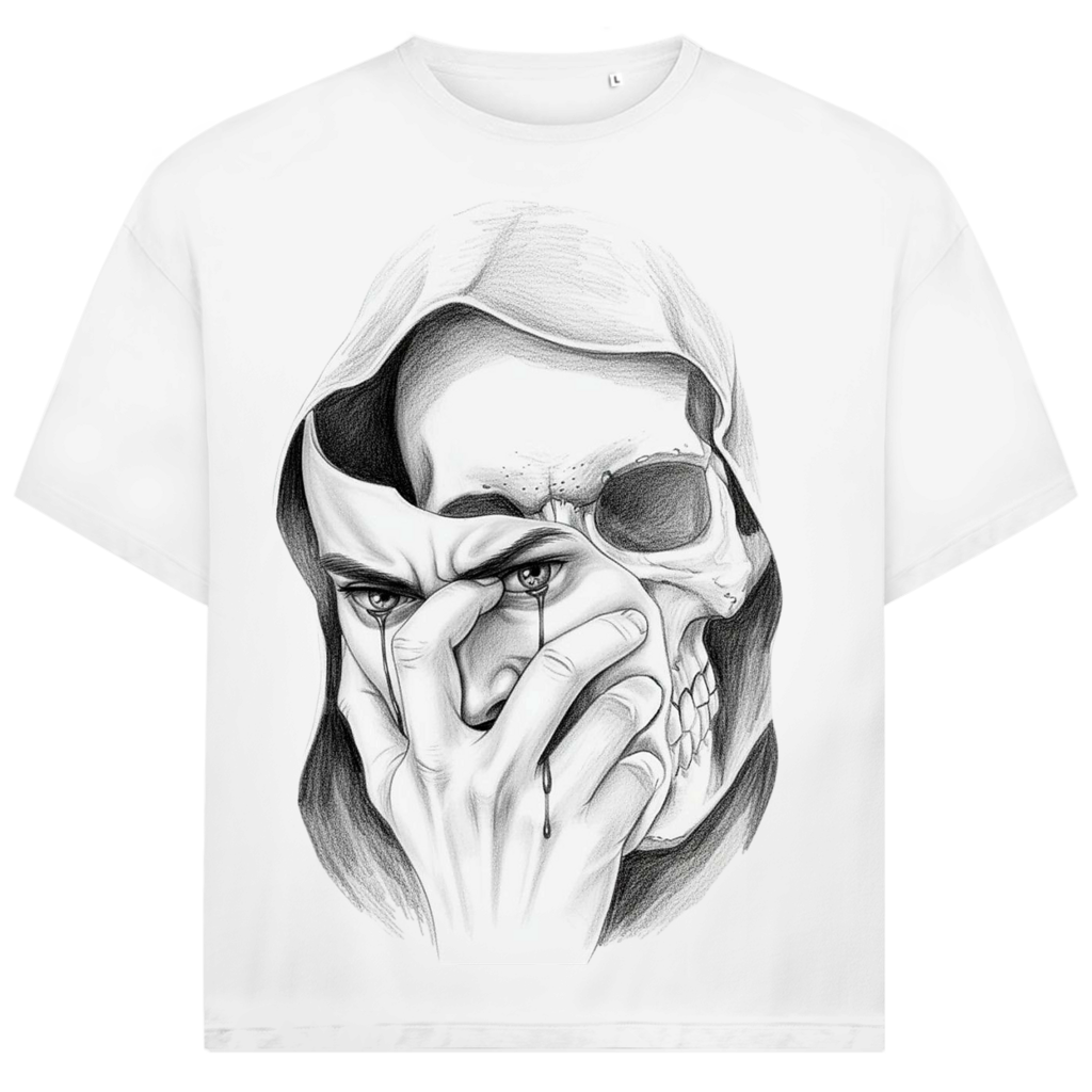 Jack &amp; Jones Oversize Tränen Des Todes Herren T-Shirt White