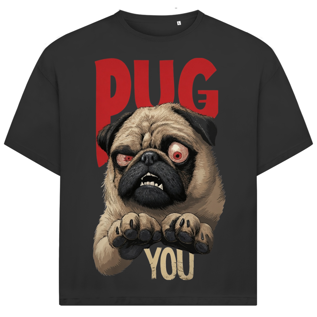 Jack &amp; Jones Oversize Mops Hund Pug You Herren T-Shirt Black