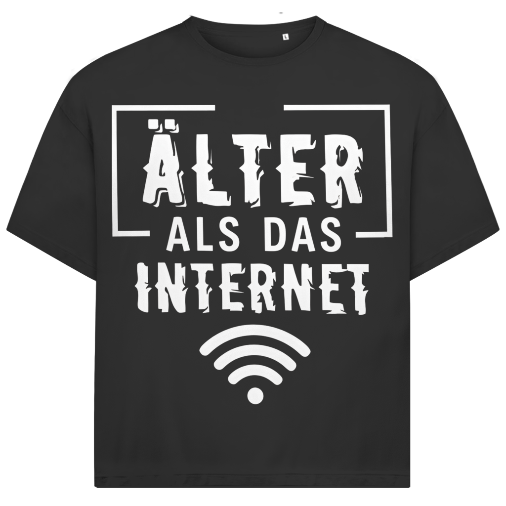 Jack &amp; Jones Oversize Älter Als Das Internet Herren T-Shirt Black