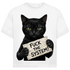 Jack & Jones Oversize Schwarze Katze Fuck The System Herren T-Shirt White