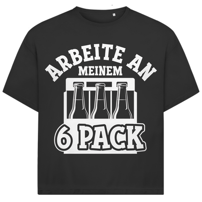 Jack &amp; Jones Oversize Arbeite An Meinem 6 Pack Bier Herren T-Shirt Black