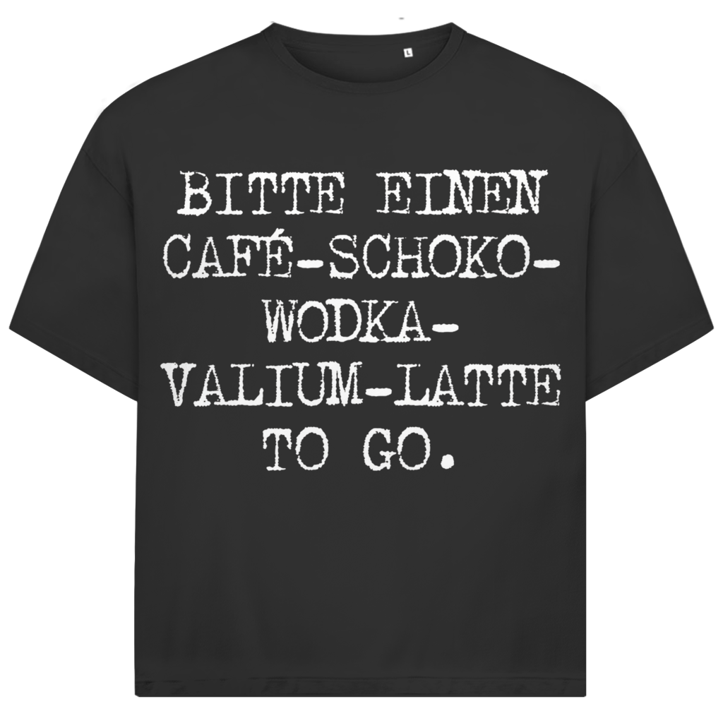 Jack &amp; Jones Oversize Café Schoko Wodka Latte To Go Herren T-Shirt Black