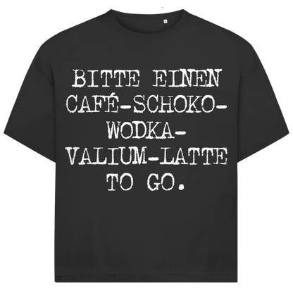 Jack &amp; Jones Oversize Café Schoko Wodka Latte To Go Herren T-Shirt Black