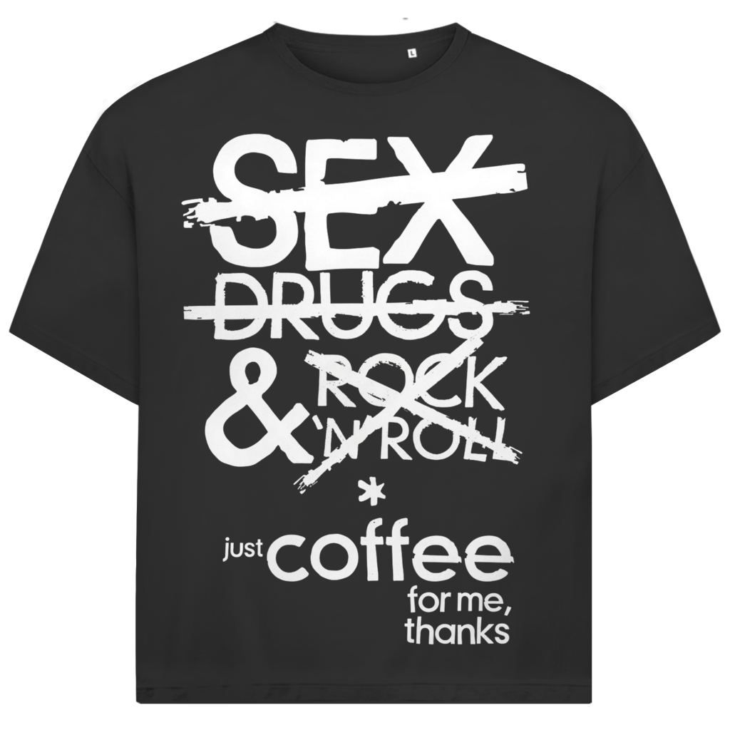 Jack &amp; Jones Oversize Just Coffee For Me Herren T-Shirt Black