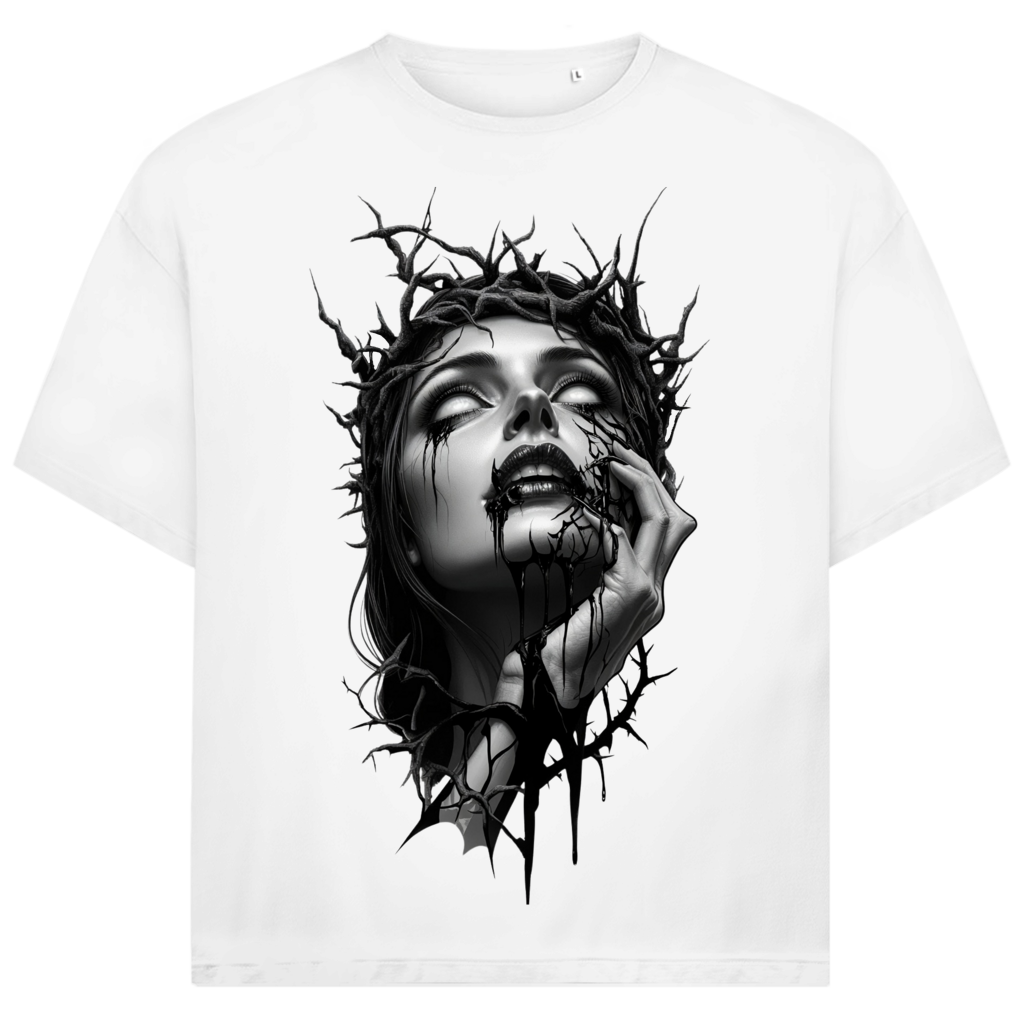 Jack &amp; Jones Oversize Königin Dornenkrone Dunkle Tränen Herren T-Shirt White