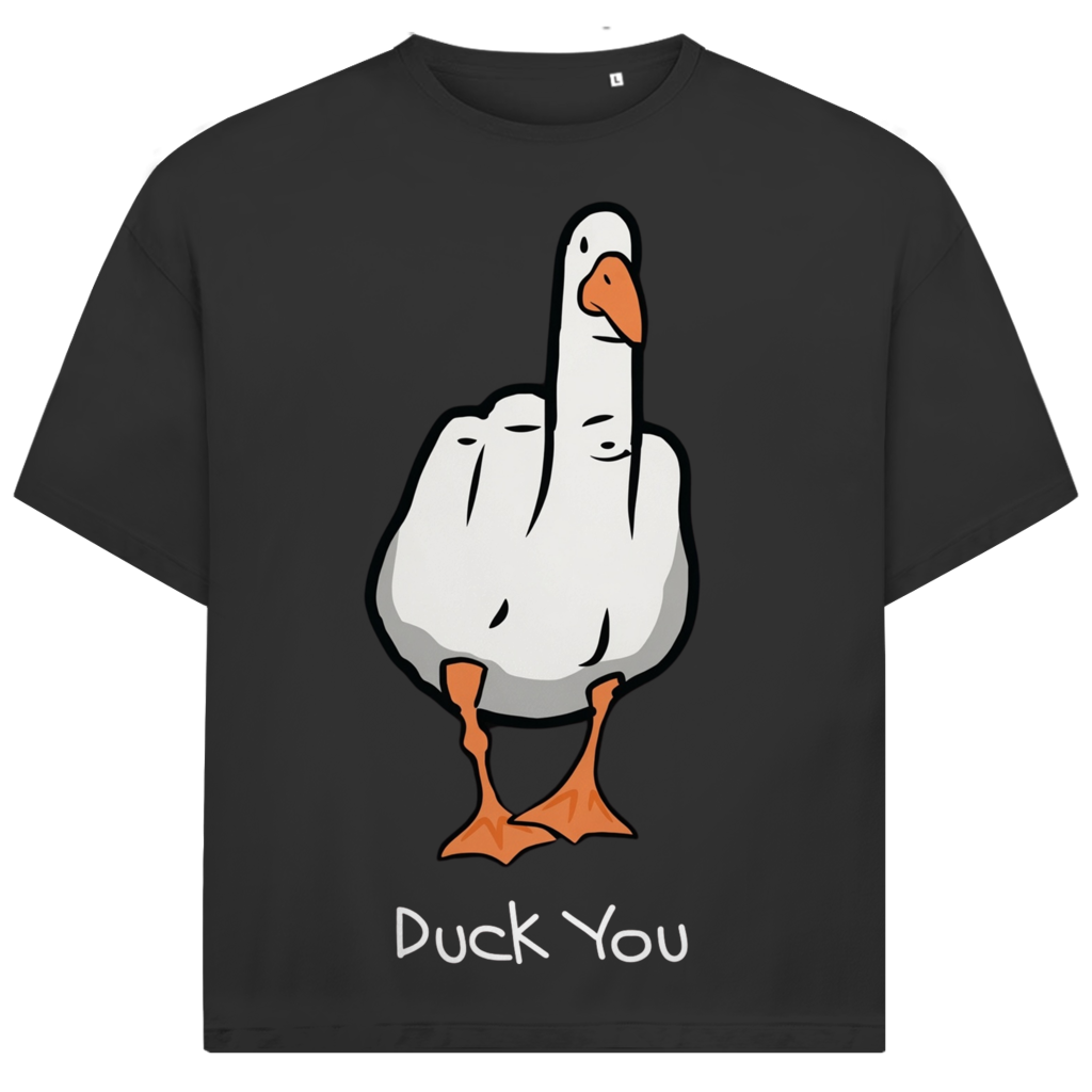 Jack &amp; Jones Oversize Duck You Mittelfinger Ente Herren T-Shirt Black