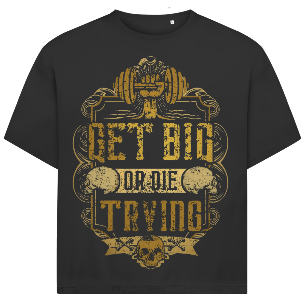 Jack &amp; Jones Oversize Get Big Or Die Trying Hardcore Fitness Herren T-Shirt Black