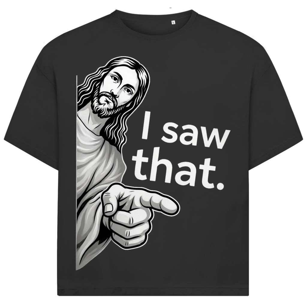 Jack &amp; Jones Oversize I Saw That Jesus Sieht Dich Herren T-Shirt Black