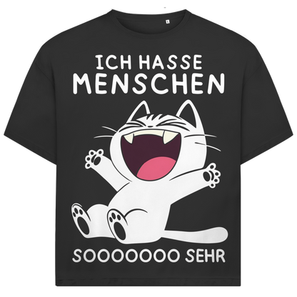 Jack and Jones Ich hasse Menschen sooo sehr süßes Katzen Herren T-Shirt Black