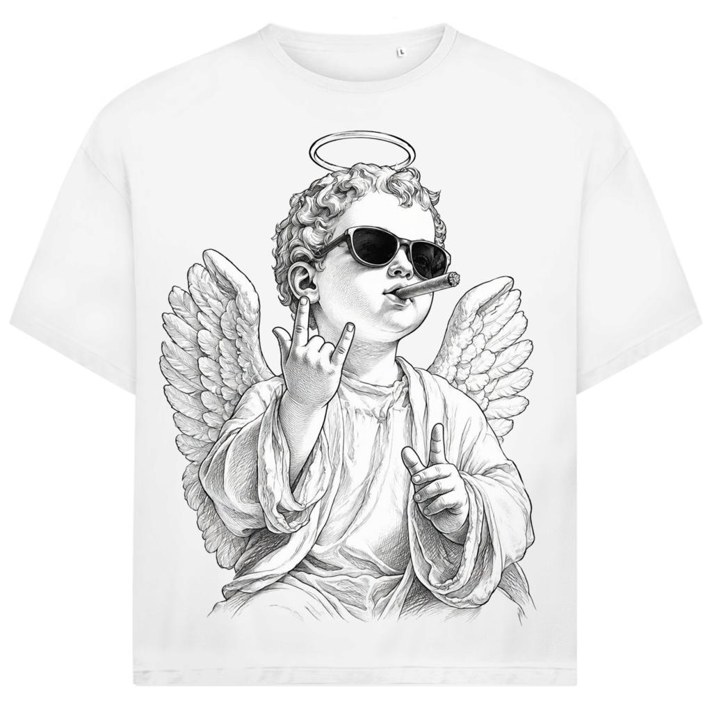 Jack and Jones Joint Cherub Engel mit Sonnenbrille Herren T-Shirt White