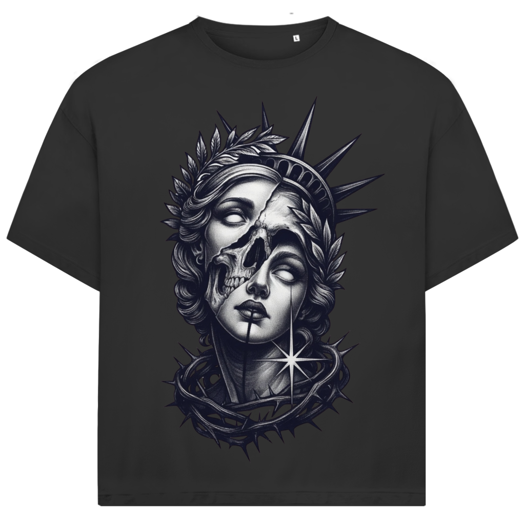 Jack and Jones Liberty Skull Freiheitsstatue Totenkopf Herren T-Shirt Black