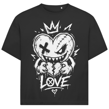Jack and Jones Love Hurts Evil Heart Crown Herren T-Shirt Black